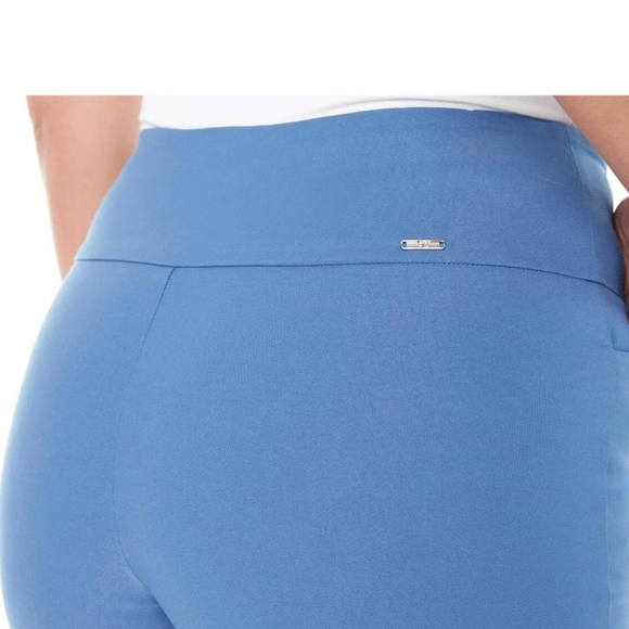 SC&CO US 14 Royal Blue Mid-Rise Capri Pants, Tummy Control Office Casual Chic - Picture 7 of 8